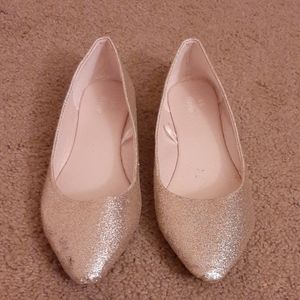 David's Bridal Gold Flats